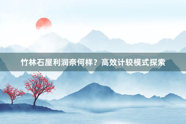 竹林石屋利润奈何样？高效计较模式探索